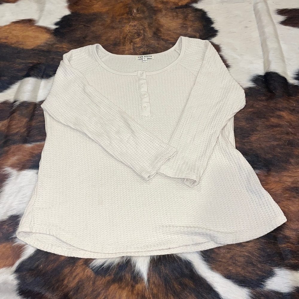 small cream rag poets sweater